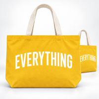 Sac fourre-tout en toile jaune naturel JC BASIC avec poignée, fond structuré en tissu épais, réutilisable, cadeau d'entreprise, marque privée, OEM ODM