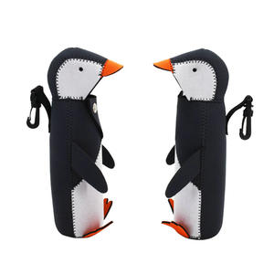 Fundas Aislantes de Neopreno con Diseño de Pingüino para Botellas de Cuello Largo Estándar de 12 oz, con Base Cerrada - Product Image 1