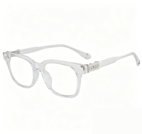 Lunettes de vue carrées classiques avec logo personnalisé, lunettes d'ordinateur, monture optique légère anti-lumière bleue pour le bureau au quotidien