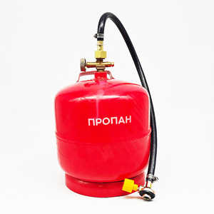 Bouteille de gaz propane avec tuyau et valve, réchaud portable manuel pour le camping, 7,16 pouces, design en métal monobloc - Product Image 1