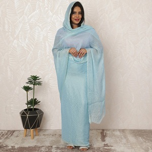 Vestido de novia sudanés Toub para mujer, estampado Floral personalizado para tela de algodón de gasa suiza, Persa ligero de inspiración elástica - Product Image 1