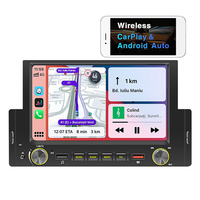 Unidad Principal de Audio para Auto con Pantalla Táctil de 6.2 Pulgadas, Bluetooth, USB, Carplay y Android Auto Inalámbricos, Universal, de Un Solo DIN