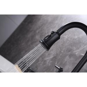 Grifo mezclador de cocina de puente DB de alta calidad, cabezal rociador extraíble de aleación de Zinc, acabado chapado y cepillado - Product Image 5