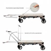 Chariot de transport multifonctionnel WZ TC-65 avec roues pivotantes en PP, chariot de bureau grande capacité à deux paniers pour le camping