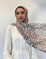 LOLOVE 2026 Nouveauté Tendance : Tissu Respirant en Rayonne Viscose à Imprimé Numérique Motif Léopard des Neiges pour Femmes Musulmanes – Idéal Quatre Saisons au Quotidien