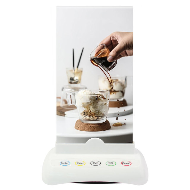 Five Keys Wireless Call System Waiter Call Button Stand Menu Holder Restaurant Guest Pager Paging System for Restaurant