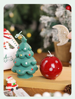 Boîte cadeau de bougies d'aromathérapie faites à la main style Ins avec motif sapin de Noël, non toxiques et à combustion lente