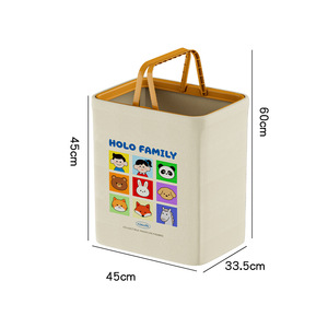 Holo Family <b>Foldable</b> Canvas Laundry <b>Basket</b> Rectangle Storage Organizer for Clothing Toys Home Use - Product Image 5