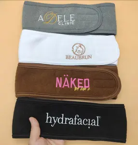 2022 Tùy Chỉnh Đàn Hồi Thiết Kế Trang Điểm Headbands Biểu Tượng Tùy Chỉnh Terry Vải Spa Chăm Sóc Da Thêu Headband Cho Phụ Nữ