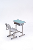 Ensemble chaise et bureau pour écoles primaires et secondaires, structure en acier, design moderne, avec rangement, pour salle de classe, hauteur réglable