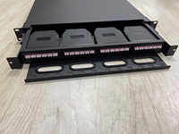 ODF haute densité de type coulissant monté sur rack, 1U, 19 pouces, 48 ou 96 cœurs, avec cassettes à fibres optiques LC MPO MTP