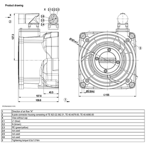 Ventiladores axiales ebmpapst W2S135-EB11-01 de 135 mm, 40 W, 230 V CA, ventiladores eléctricos, ventiladores para aire acondicionado, ventiladores axiales de refrigeración, ventiladores para enfriadores. - Product Image 3