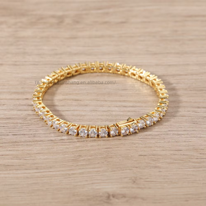 Spring Buckle <b>Copper</b> <b>Copper</b> Micro-inlaid Zircon Single-row <b>Bracelet</b> Hip-hop <b>Bracelet</b> Tanjing Fashion Lijing Necklace - Product Image 1