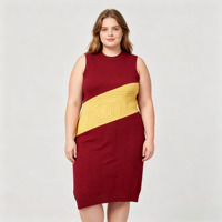 Robe pull mini en tricot sans manches pour femme, personnalisée, avec broderie lettre à la taille, vente en gros, OEM, printemps-été
