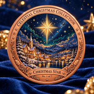 Moneta Commemorativa in Rame Puro 999 da 5oz, Collezione Celestiale Natalizia Personalizzata, Stampa UV 3D, Regalo Souvenir da Collezione - Product Image 1
