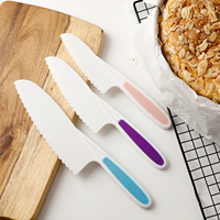 Kinderkeukenhulpmiddelen Plastic Verjaardagstaartmes, Kindermes voor het snijden van brood, groenten en fruit voor het koken