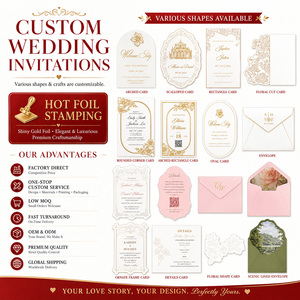 Tarjetas de Invitación de Boda Pequeñas de Alta Gama con Logotipo Personalizado, Tarjetas de Agradecimiento con Sobres Impresos a Juego para Organizadores de Eventos - Product Image 3