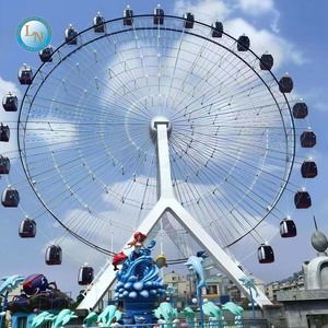 Grande roue géante de 65 m, manège de parc d'attractions, roue panoramique extérieure pour vue sur la skyline de la ville - Product Image 1