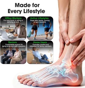 3 Tingkat Kecepatan Pijat yang Dapat Disesuaikan, Alat Pijat Kaki, Pelindung Pergelangan Kaki, Penutup Magnetik, Fungsi Penghangat, Bahan Neoprene/ABS - Product Image 4