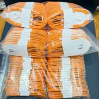 Câble de charge rapide USB Type C vers USB C PD 30W 3FT en tissu orange pour téléphones