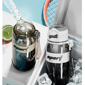 Large Capacity PC Dual <b>Drinking</b> Flip-top Water <b>Bottle</b> Outdoor Sports Travel Cup for Men Student Stylish Heat Resistant Custom - Product Image 1