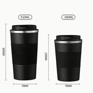 Mug à café en acier inoxydable 380/510 ml, isotherme, anti-fuite, bouteille thermos de voyage, tasse isolée pour lait, thé, eau - Product Image 2