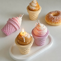 Bougie parfumée en cire de soja en forme de crème glacée créative, souvenirs, cadeaux, fête d'anniversaire, décoration de la maison, bougies aromatiques originales en forme de dessert