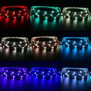 Bande lumineuse rgb led intelligente, étanche, avec contrôle vocal, 1m 2m 5m, port USB, couleur changeante, avec 20 clés et télécommande, 5050