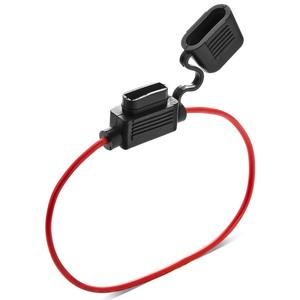 Portafusibles <span class=keywords><strong>de</strong></span> cuchilla ATO/ATC en línea <span class=keywords><strong>de</strong></span> 14 AWG con arnés <span class=keywords><strong>de</strong></span> cableado, portafusibles <span class=keywords><strong>de</strong></span> coche impermeable <span class=keywords><strong>de</strong></span> <span class=keywords><strong>calibre</strong></span> 14 <span class=keywords><strong>de</strong></span> repuesto con tapa - Product Image 1