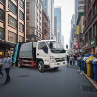 Camion compacteur de déchets Euro 3 4x2 à chargement arrière, commande électrique CAN, benne de 5,8 m, avec moteur, pompe, boîte de vitesses, capacité de charge de 400 kg