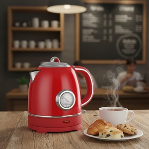 Bouilloire électrique portable en acier inoxydable de style rétro européen, 1,5 L, chauffe-eau, carafe, bouilloire électrique - Product Image 2