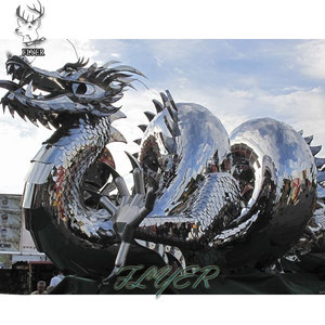 집 마당 풍경 동물 조각 거울 스테인레스 스틸 호랑이 동상 - Product Image 4