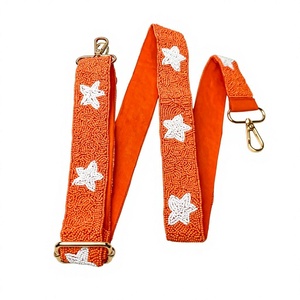 Adjustable Beaded Purse Strap Handmade Red White Seed Bead <b>Bag</b> Strap Everyday Style for Concerts and Game Day-Star of Show - Product Image 3
