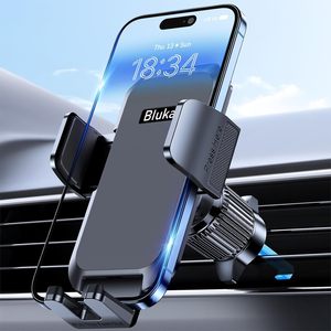 Soporte para teléfono de coche Blukar, soporte para ventilación de aire, metal, rotación de 360 ​​grados, teléfonos inteligentes, negro - Product Image 1