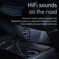Adaptateur AUX Baseus pour voiture, câble dongle jack 3,5 mm, kit mains libres pour voiture, émetteur audio, récepteur automatique 5.0