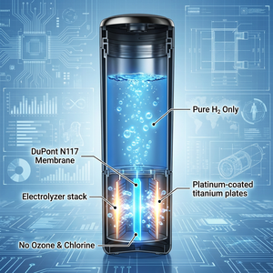 Bouteille d'eau riche en hydrogène à froid, haute pureté et sûre, pour voiture et usage domestique, soutien articulaire et santé des seniors, antioxydant, à commande tactile. - Product Image 2