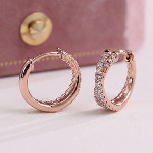 Pendientes de Aro de Plata con Baño de Oro Rosa y Diamantes, Exquisitos y de Alta Demanda, para Novias, Ocasiones Especiales y Uso Diario, con Certificación IGI - Product Image 4