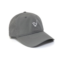 Casquette personnalisable de marque OEM/ODM avec 6 panneaux logo Golf européen Vente en gros Chapeaux gris vierge en polyester, durable, imperméable et léger