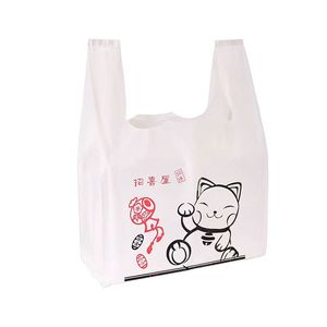 Wholesale Eco-Friendly PE T-Shirt Plastic Bags Custom Logo Grocery Packaging for Supermarket Take Away Use Promotion Exhibitions