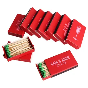 Custom Logo Personalised Little Paper Red Matchbox With Stick