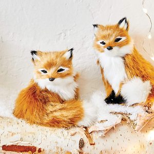 Statuetta di <span class=keywords><strong>Volpe</strong></span> in Pelliccia Sintetica, Ornamento Realistico e Adorabile, <span class=keywords><strong>Volpe</strong></span> Tassidermizzata - Product Image 3