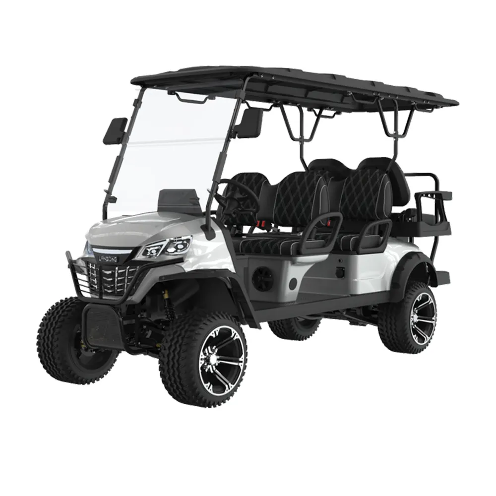 Sokak yasal çin Golf arabası 48V kulübü araba elektrikli 4x4 yardımcı araç 2 4 6 koltuk lüks Off Road Golf arabası sepeti