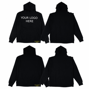 Sweat à capuche pour homme en molleton épais 100% coton, style streetwear, décontracté, coupe oversize, doublé, motif lettres au crochet, style vintage automne - Product Image 1
