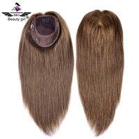 Toko Wig Online Rambut Manusia Virgin Rusia Mewah Warna Cokelat Sedang 8 Lembut Tidak Ada Lapisan Sutra Sot Dasar Yahudi Topper