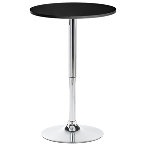 Mesa de Bar Redonda Ajustable de MDF para Uso en Hoteles Modernos, con Patas y Base Plateadas - Product Image 4