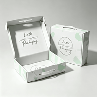 Boîte cadeau en carton rigide de luxe pliable de grande taille avec poignée en plastique, impression personnalisée