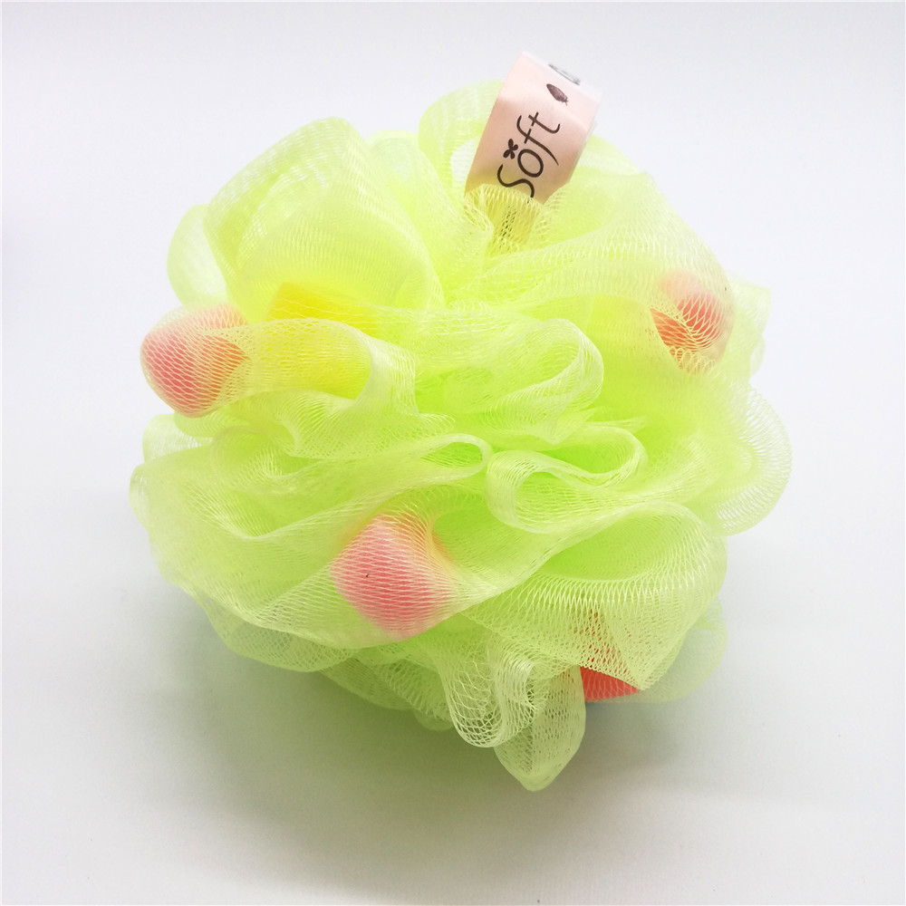 OEM, изготовленная на заказ губка в форме шара для ванны, супер мягкая полиэтиленовая губка с насыщенными пузырями, отшелушивающая красочная цветочная Очищающая сетка для ванны, душа