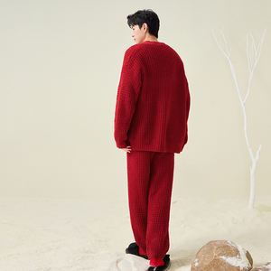 <span class=keywords><strong>Original</strong></span> de fábrica Anzhiban pijamas de lana de media Pila en trajes de dormir rojos y adecuados para Otoño e <span class=keywords><strong>Invierno</strong></span> como ropa de casa para hombres - Product Image 4
