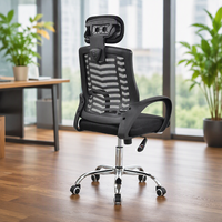 Chaise de bureau ergonomique à dossier en maille, appui-tête réglable, chaise pivotante pour ordinateur, pour le travail à domicile