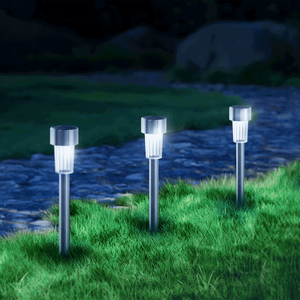 Lampe solaire LED d'ambiance pour pelouse, acier inoxydable, 6500K, idéale pour éclairer les jardins et rehausser les espaces extérieurs. - Product Image 3